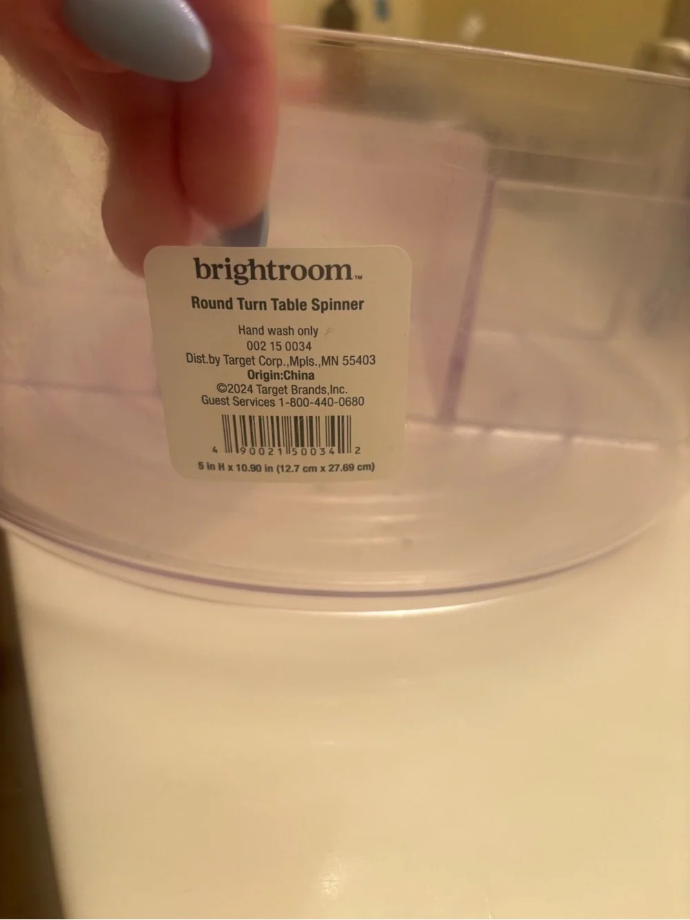 Pottery Barn clear light purple acrylic desk organizer